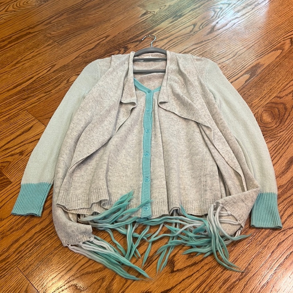 Subtle Luxury Woman’s and Blue Cashmere Layered Sweater  Size S/M